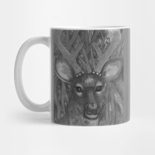 Forest bnw deer Mug